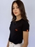 Imagem do Camiseta Baby Look Cotton Preta Mini Logo Laranja Premium Valansuelo