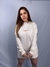Moletom Blusão Feminino Branco Off Logo Laranja Valansuelo - loja online