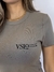 Camiseta Baby Look Cinza Cotton Premium Logo Preta Valansuelo - loja online
