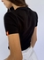 Camiseta Baby Look Cotton Preta Mini Logo Laranja Premium Valansuelo