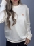 Moletom Blusão Feminino Branco OFF Mini Logo Laranja Valansuelo na internet