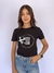 Imagem do Camiseta Feminina Baby Look Cotton Preta Estampada Premium Valansuelo