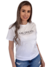 Imagem do Camiseta T-Shirt Branca 100% Algodão Estampa Preta Valansuelo