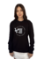 Moletom Blusão Feminino Preto Estampado Logo Branco Valansuelo - comprar online