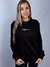 Moletom Blusão Feminino Preto Estampa Preta Valansuelo - comprar online