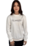 Moletom Blusão Feminino Branco OFF Logo Preto Valansuelo