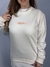 Imagem do Moletom Blusão Feminino Branco Off Logo Laranja Valansuelo