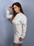 Moletom Blusão Feminino Branco Off Logo Laranja Valansuelo
