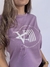 Camiseta T-Shirt Lilás 100% Algodão Estampa Grande Branca Valansuelo - loja online