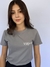 Camiseta Feminina Baby Look Cotton Cinza Premium Mini Logo Branca Valansuelo - Valansuelo Concept Brand