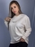 Moletom Blusão Feminino Branco OFF Estampado Preto Valansuelo