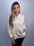 Moletom Feminino c Capuz Branco OFF Mini Logo Laranja Valansuelo na internet