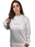 Moletom Blusão Feminino Branco Off Logo Laranja Valansuelo na internet