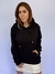Moletom Blusão Feminino c/ Capuz Preto Liso Valansuelo - comprar online
