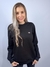 Moletom Blusão Feminino Preto Mini Logo Branco Valansuelo - Valansuelo Concept Brand