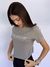 Camiseta Feminina Baby Look Cotton Cinza Premium Logo Branca Valansuelo