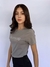 Camiseta Feminina Baby Look Cotton Cinza Premium Logo Branca Valansuelo - loja online