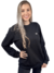 Moletom Blusão Feminino Preto Mini Logo Branco Valansuelo