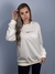 Moletom Blusão Feminino Branco OFF Estampado Preto Valansuelo - comprar online