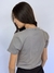 Imagem do Camiseta Feminina Baby Look Cotton Cinza Premium Mini Logo Branca Valansuelo