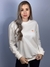Moletom Blusão Feminino Branco OFF Mini Logo Laranja Valansuelo - loja online