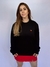 Moletom Blusão Feminino Preto Mini Logo Laranja Valansuelo na internet