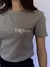 Camiseta Feminina Baby Look Cotton Cinza Premium Mini Logo Branca Valansuelo - loja online