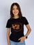 Camiseta Baby Look Cotton Preta Estampa Laranja Premium Valansuelo na internet