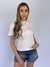 Camiseta T-Shirt Branca 100% Algodão Mini Logo Laranja Valansuelo na internet