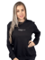 Moletom Blusão Feminino Preto Estampa Preta Valansuelo