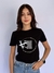 Camiseta Feminina Baby Look Cotton Preta Estampada Premium Valansuelo - comprar online