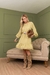 Vestido Crepe Decote Franzido Manga 7/8 - comprar online