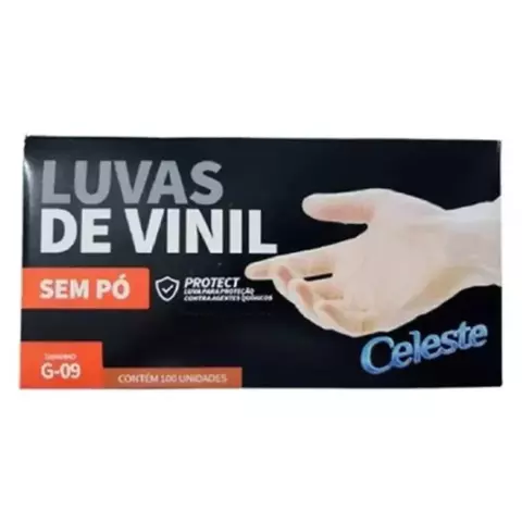 Luva De Vinil G Sem Pó Celeste C/100un - comprar online