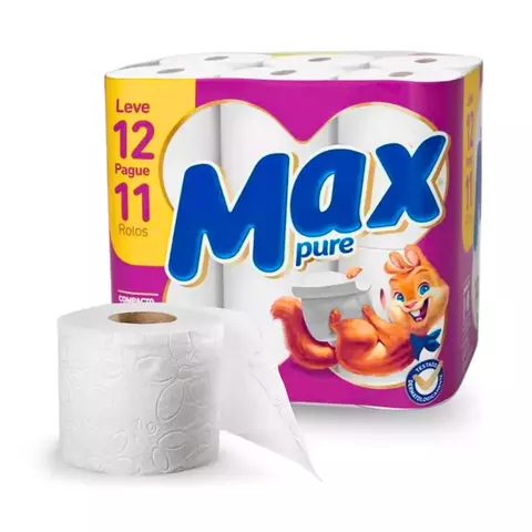 Papel higiênico Max Pure Folha Dupla C/12