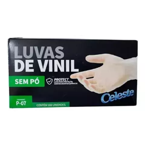 Luva De Vinil P Sem Pó Celeste C/100un - comprar online