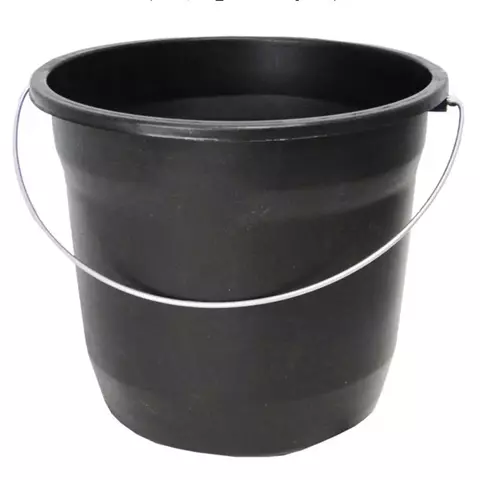 Balde De Plástico Redondo Preto C/alça de Ferro 5L