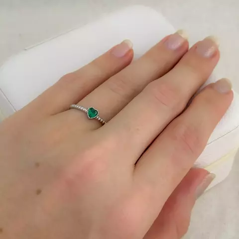 Anillo Corazón Plateado Verde - comprar en línea