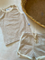 Conjunto Vintage Listrado - Marrom - Jardim Kids