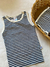 Conjunto Vintage Listrado - Azul Marinho