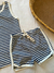 Conjunto Vintage Listrado - Azul Marinho na internet