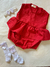Romper de Linho com Babado - Vermelho Natal