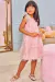 vestido KUKIE em tule com corações rosa na internet