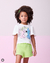conjunto MOMI stitch blusa perola e shorts verde lima - Bia Mundo Kids