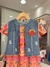 vestido KUKIE estampado com colete jeans - comprar online