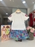 conjunto momi blusa off shorts azul estampado