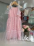 vestido KUKIE em tule com corações rosa