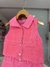colete momi de sarja rosa neon com glitter - comprar online
