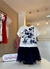 Conjunto Animê Minnie com saia de Tule azul marinho