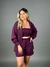 TRIJUNTO FEMININO CAMISA, TOP E SHORT EM VISCOSE MARSALA
