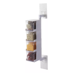 Dispenser de especias 4 niveles movible con cuchara BLANCO